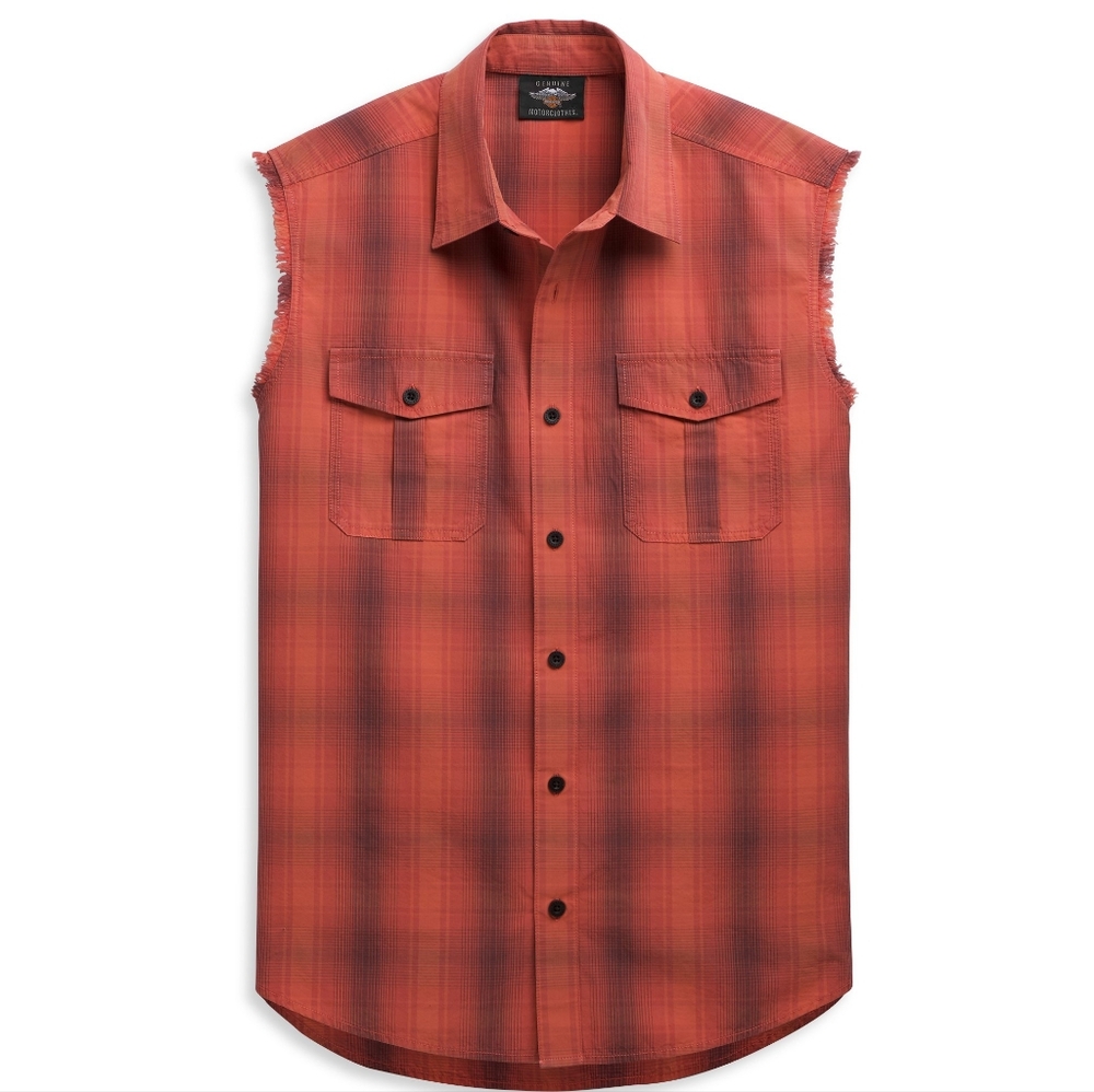 Men’s Harley Davidson Sleeveless Blowout Button Shirt - Milwaukee, WI - Size Med